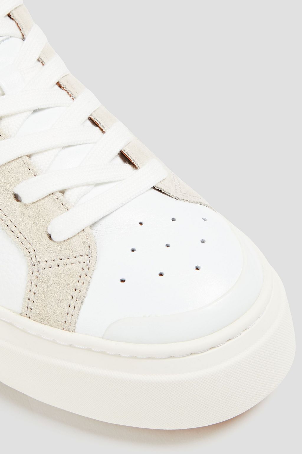 TORY BURCH Adria ぺブル加工レザー スニーカー スエードトリム