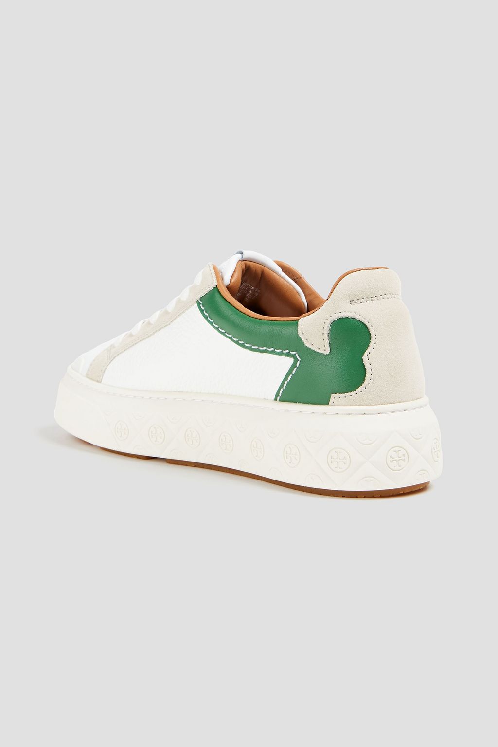 TORY BURCH Adria ぺブル加工レザー スニーカー スエードトリム