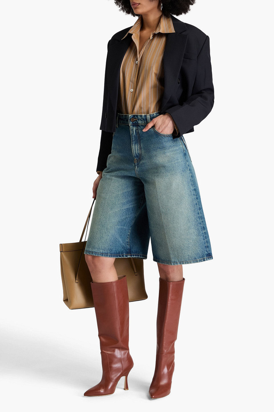 VICTORIA BECKHAM DISTRESSED DENIM SHORTS 