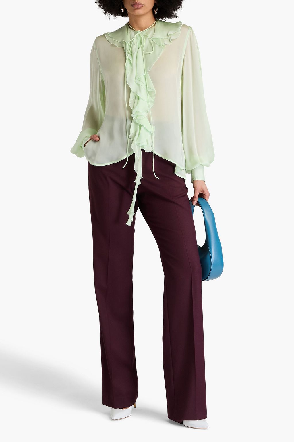 VICTORIA BECKHAM Ruffled chiffon blouse