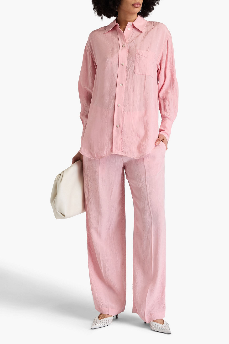 VICTORIA BECKHAM CRINKLED TWILL SHIRT