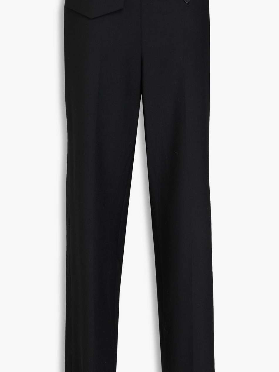 twill straight-leg pants