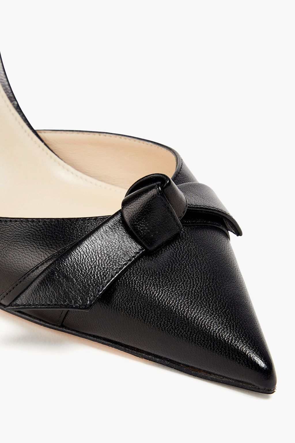 ALEXANDRE BIRMAN Clarita bow-detailed leather slingback pumps