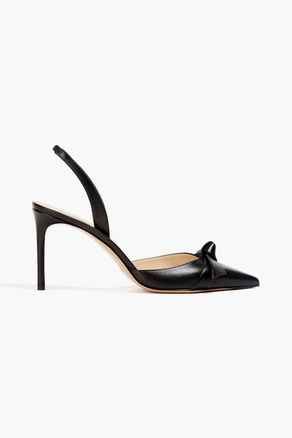 Alexandre Birman Clarita Bow-detailed Leather Slingback Pumps In Black