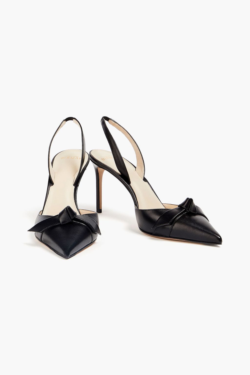 ALEXANDRE BIRMAN Clarita bow-detailed leather slingback pumps
