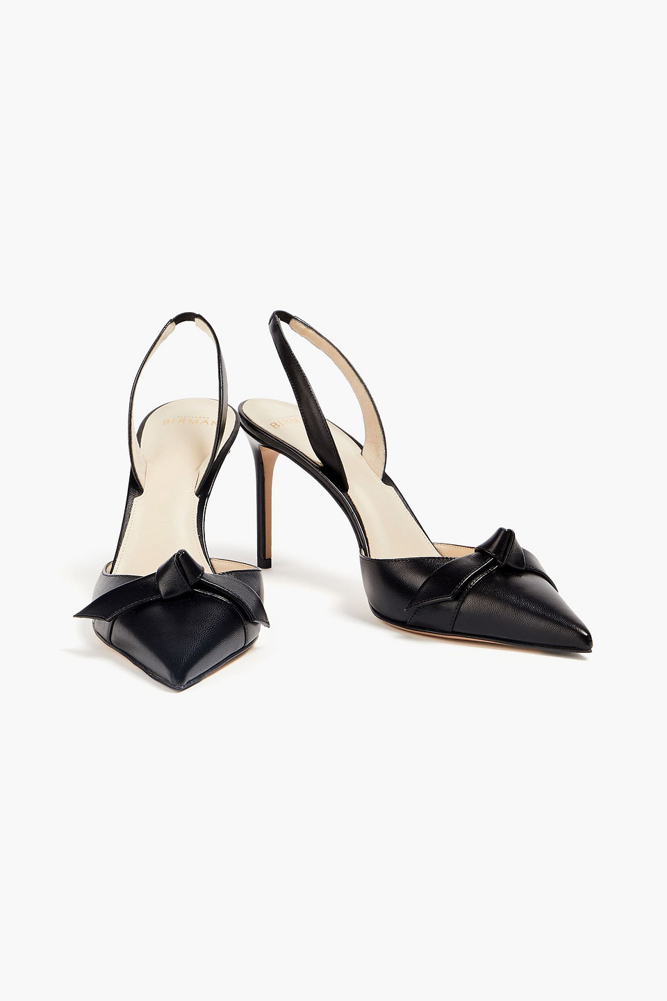 Alexandre Birman Clarita Bow-detailed Leather Slingback Pumps In Black