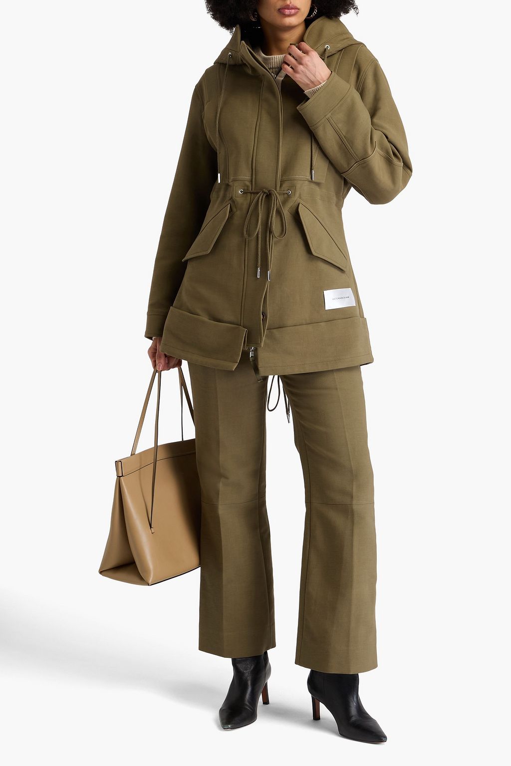 VICTORIA BECKHAM Cotton-twill hooded parka