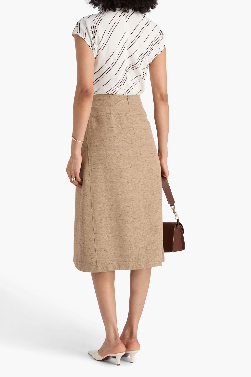3.1 PHILLIP LIM Wrap-effect tweed midi skirt