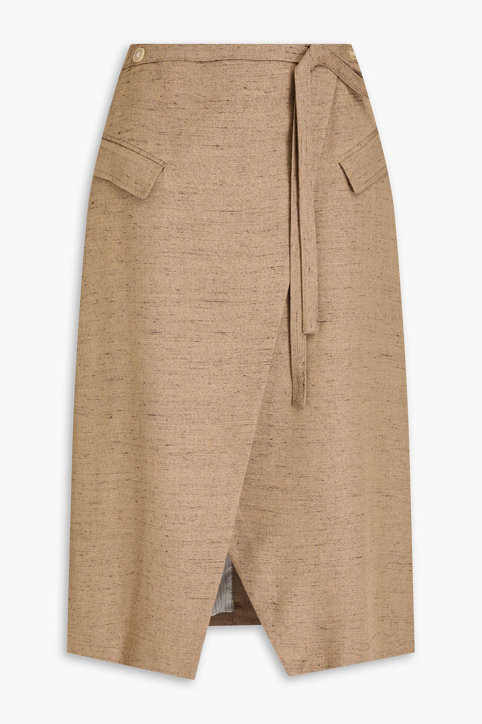 3.1 Phillip Lim Wrap-effect Tweed Midi Skirt