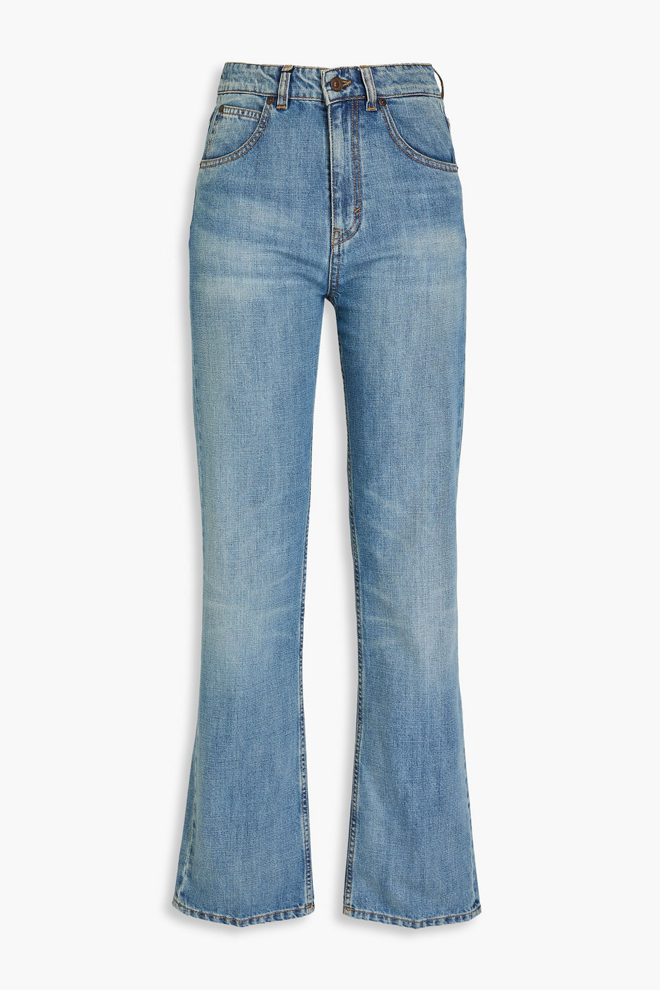 Victoria Beckham High-rise Straight-leg Jeans In Mittelblauer Denim