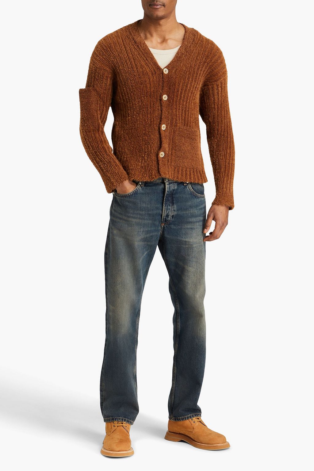 JACQUEMUS Brushed ribbed-knit cardigan