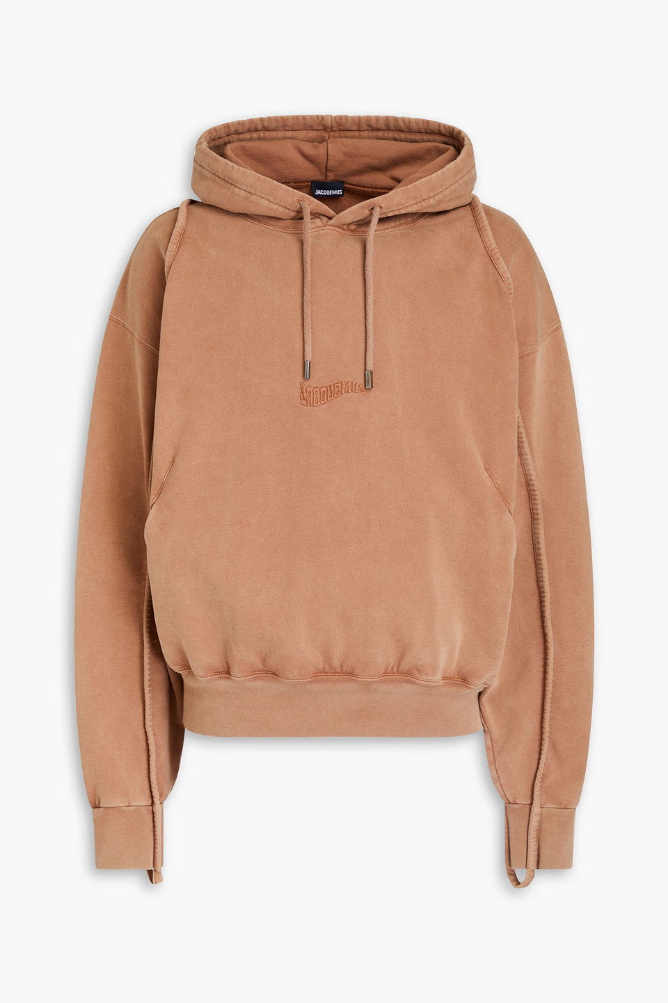 Embroidered cotton-fleece hoodie
