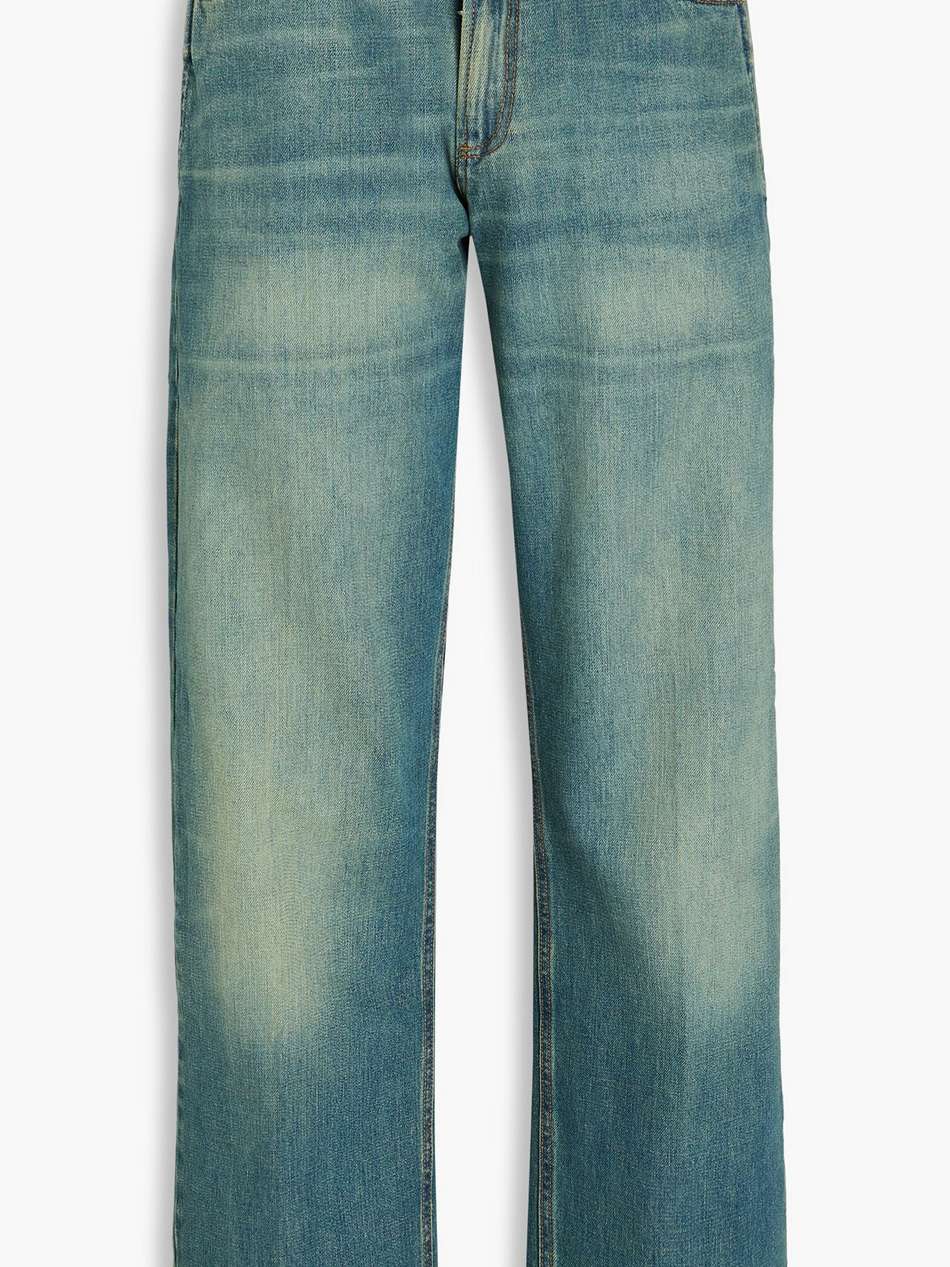 faded high-rise straight-leg jeans
