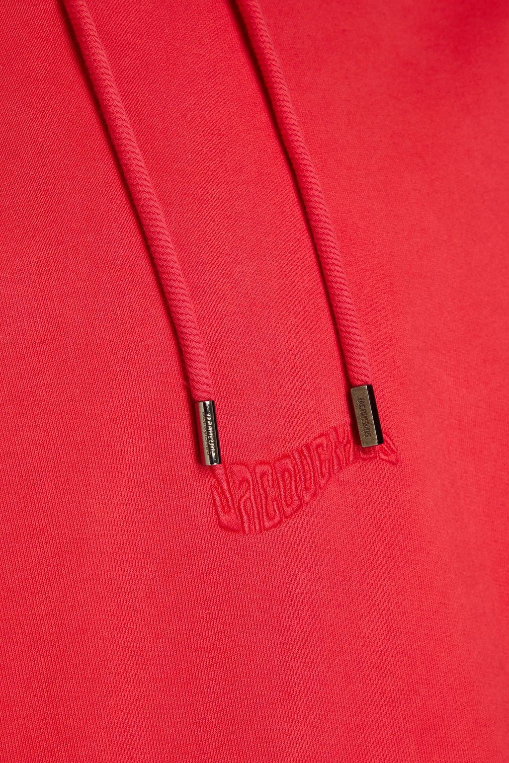 JACQUEMUS Embroidered cotton-fleece hoodie