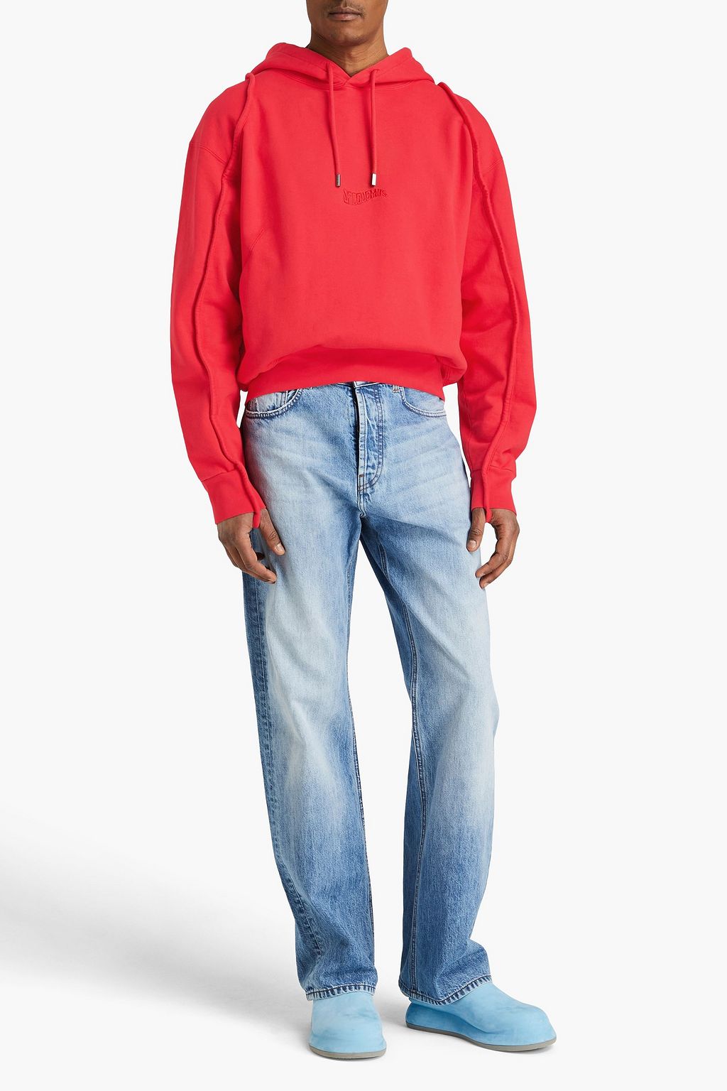 JACQUEMUS Embroidered cotton-fleece hoodie