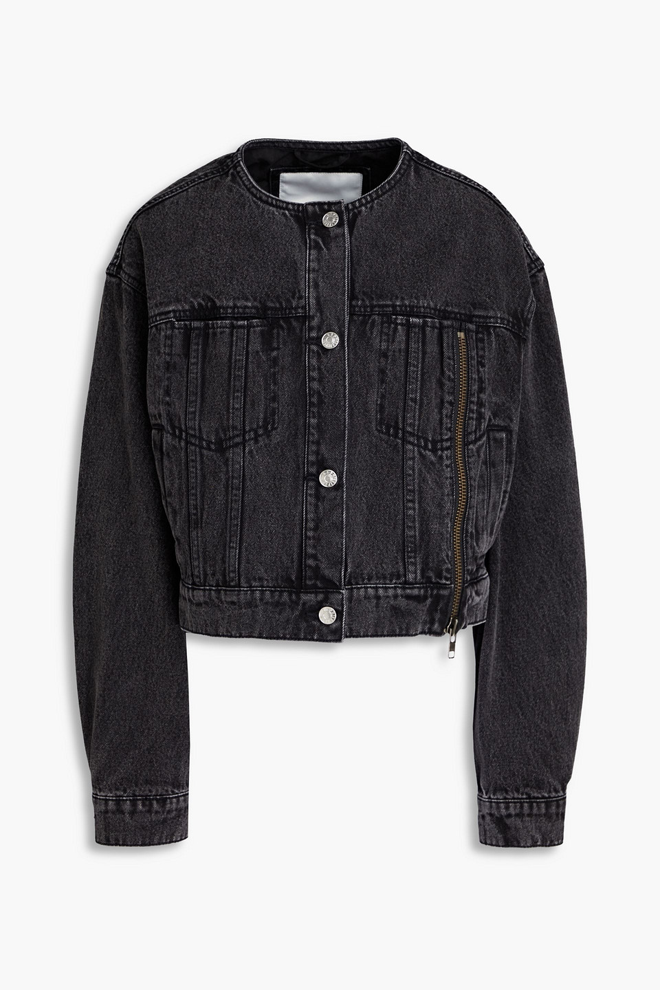 3.1 Phillip Lim Cropped Denim Jacket In Black