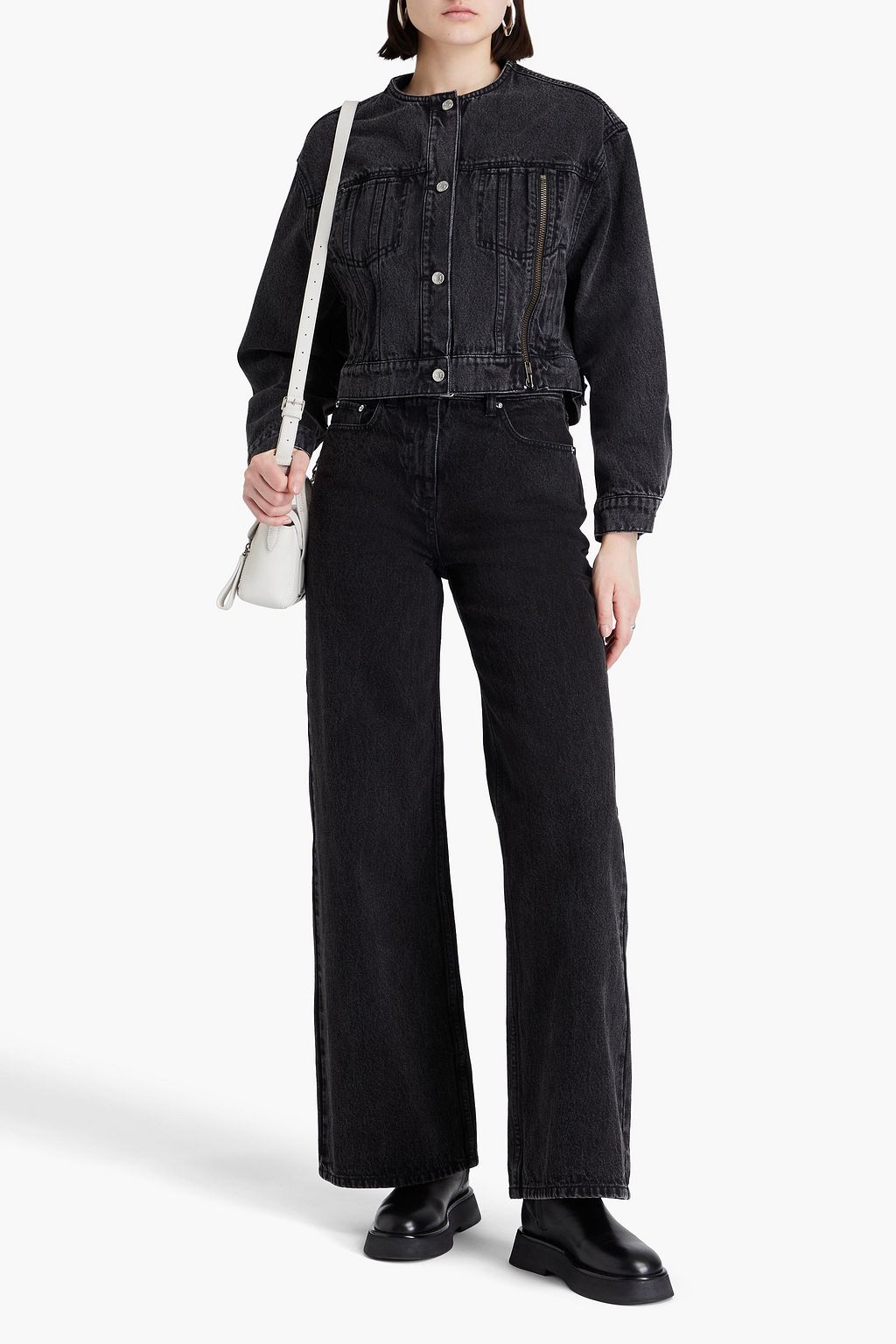 3.1 PHILLIP LIM جاكيت قصير من الدنيم