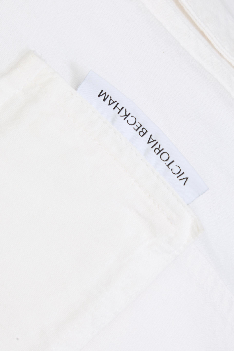 Victoria Beckham Slub Cotton Straight-leg Pants In White