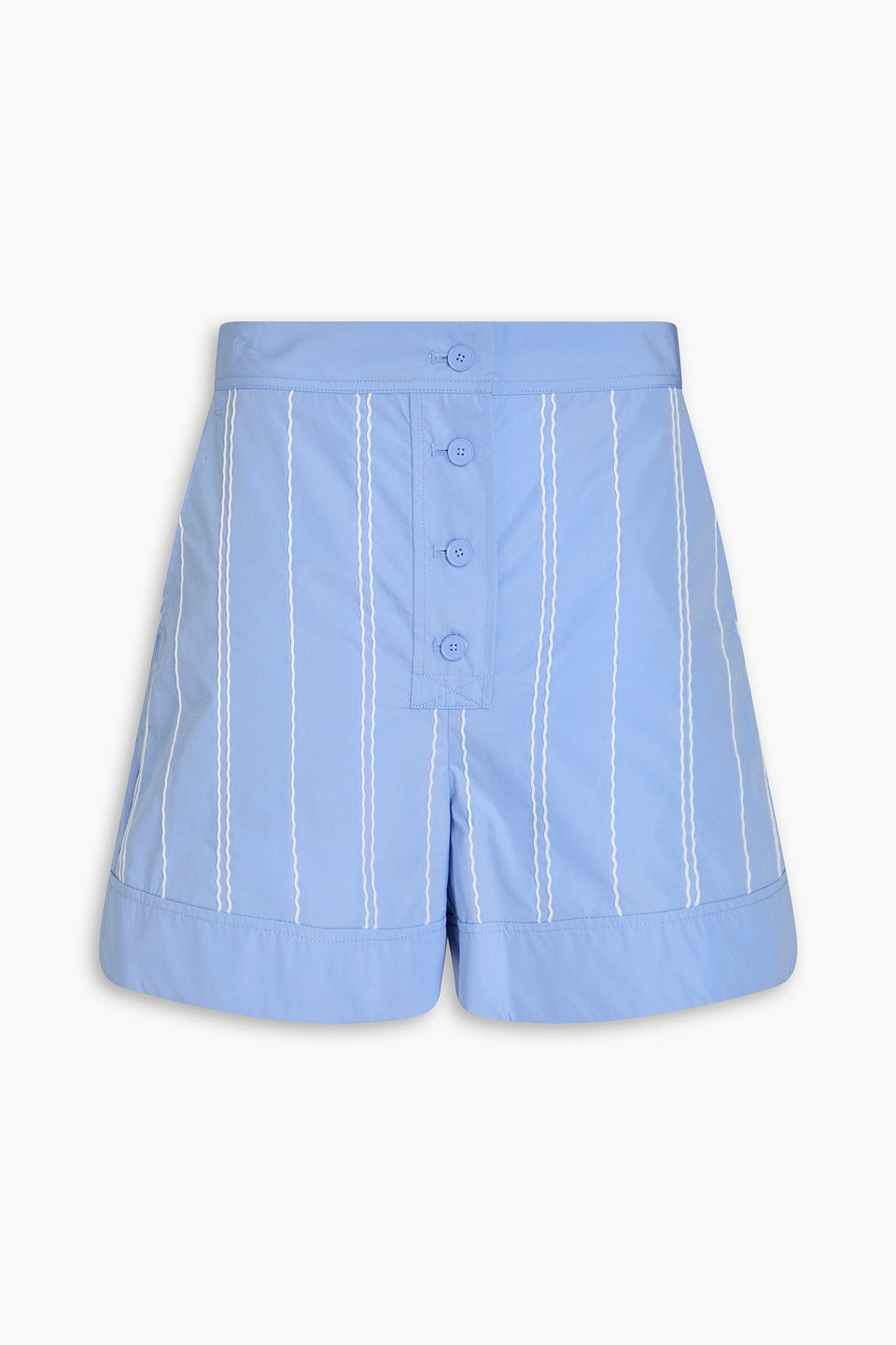 3.1 Phillip Lim Striped Cotton-blend Shorts In Light Blue