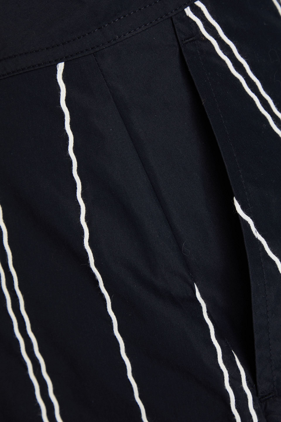 Shop 3.1 Phillip Lim Striped Cotton-blend Shorts In Midnight Blue