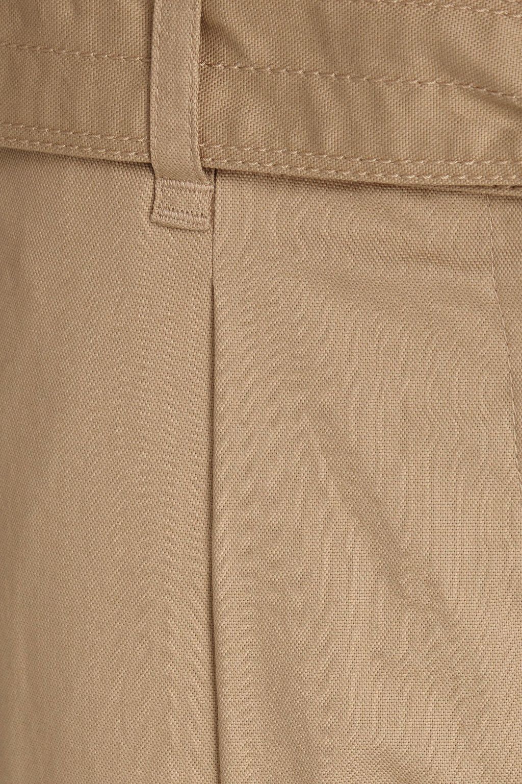 3.1 PHILLIP LIM بنطال بأرجل مستقيمة بحزام من مزيج من القطن وقماش غران دو بودر
