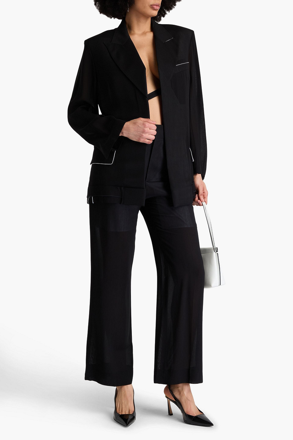 Victoria Beckham Crepe Blazer In Schwarz