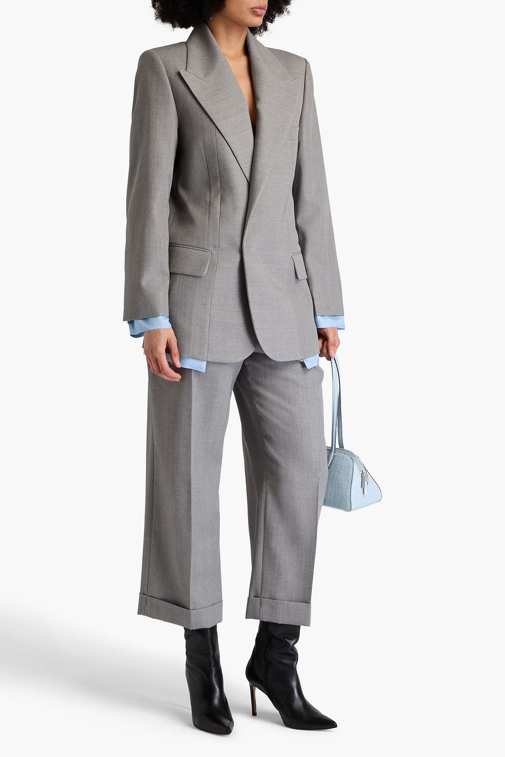 VICTORIA BECKHAM ウール ブレザー サテンパネル