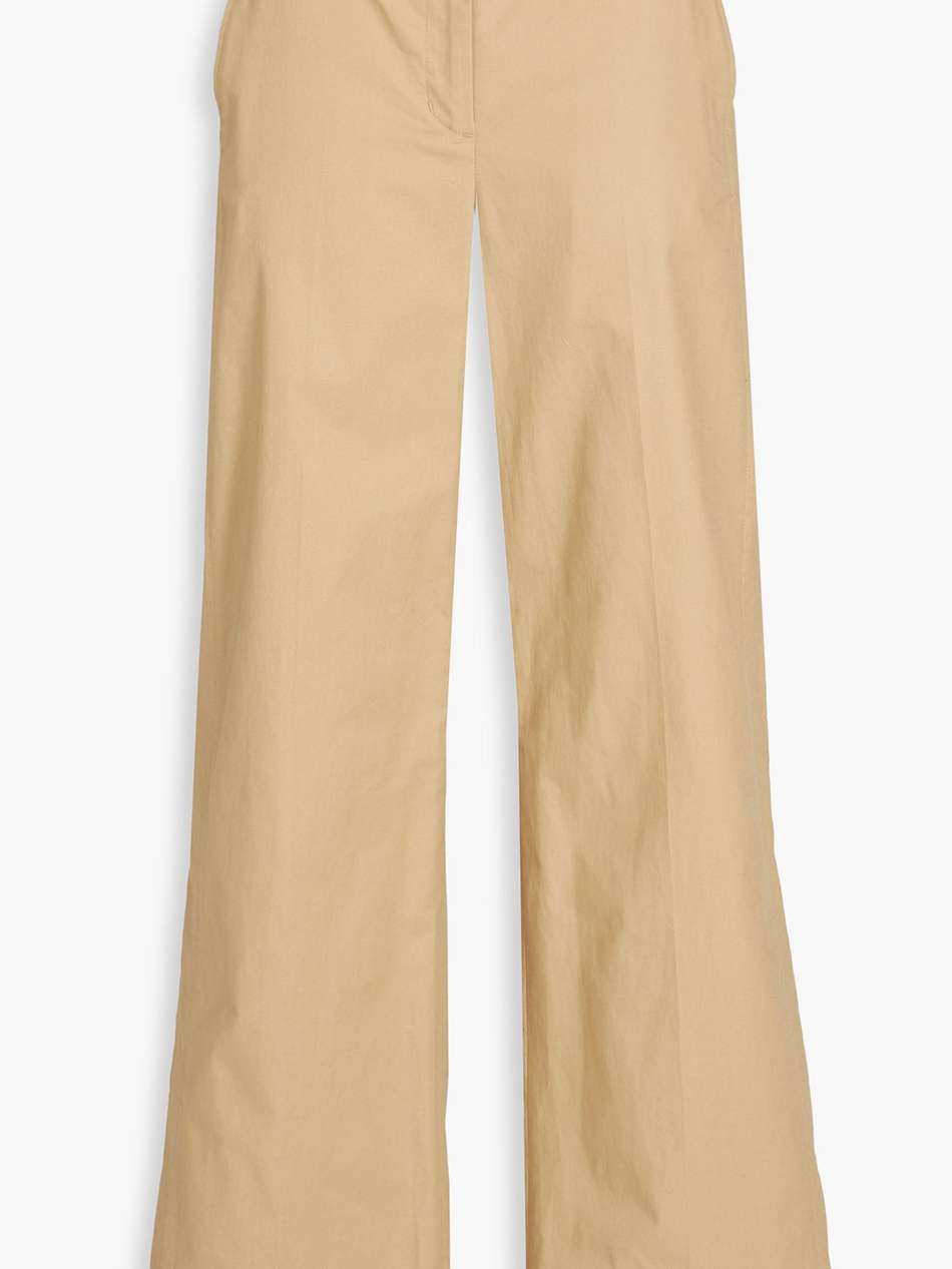 cotton-blend wide-leg pants