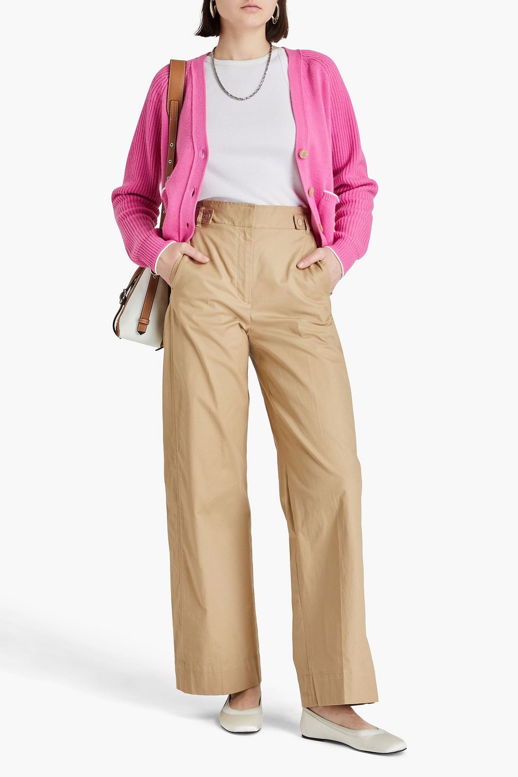 3.1 PHILLIP LIM بنطلون من مزيج من القطن بأرجل واسعة