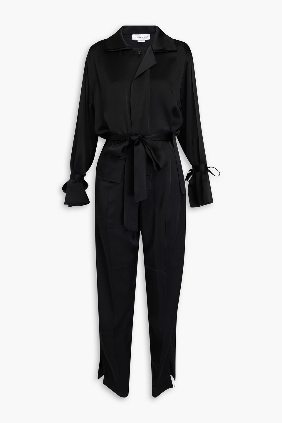 VICTORIA BECKHAM SPREAD-COLLAR CREPE JUMPSUIT