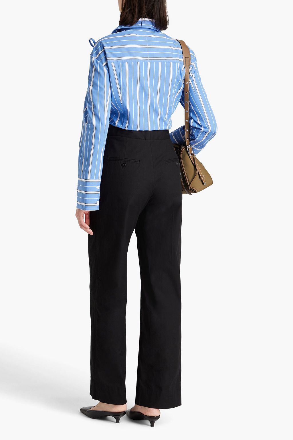 3.1 PHILLIP LIM بنطلون من مزيج من القطن بأرجل واسعة