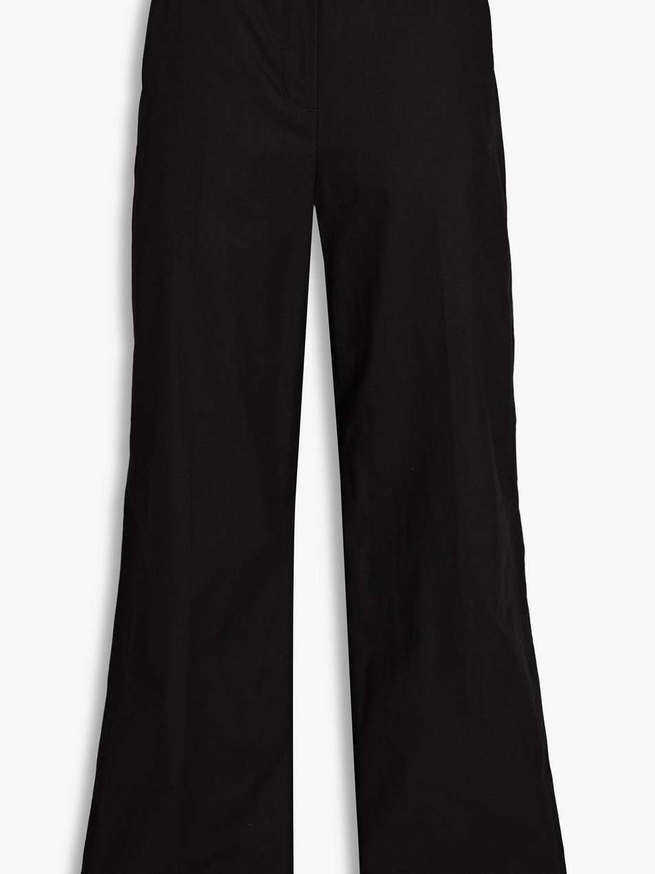 cotton-blend wide-leg pants