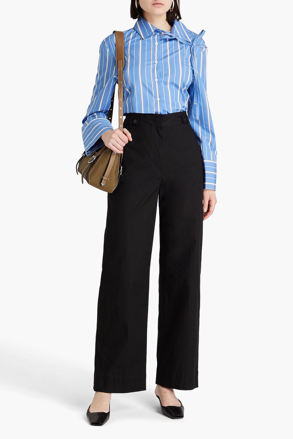 3.1 PHILLIP LIM بنطلون من مزيج من القطن بأرجل واسعة