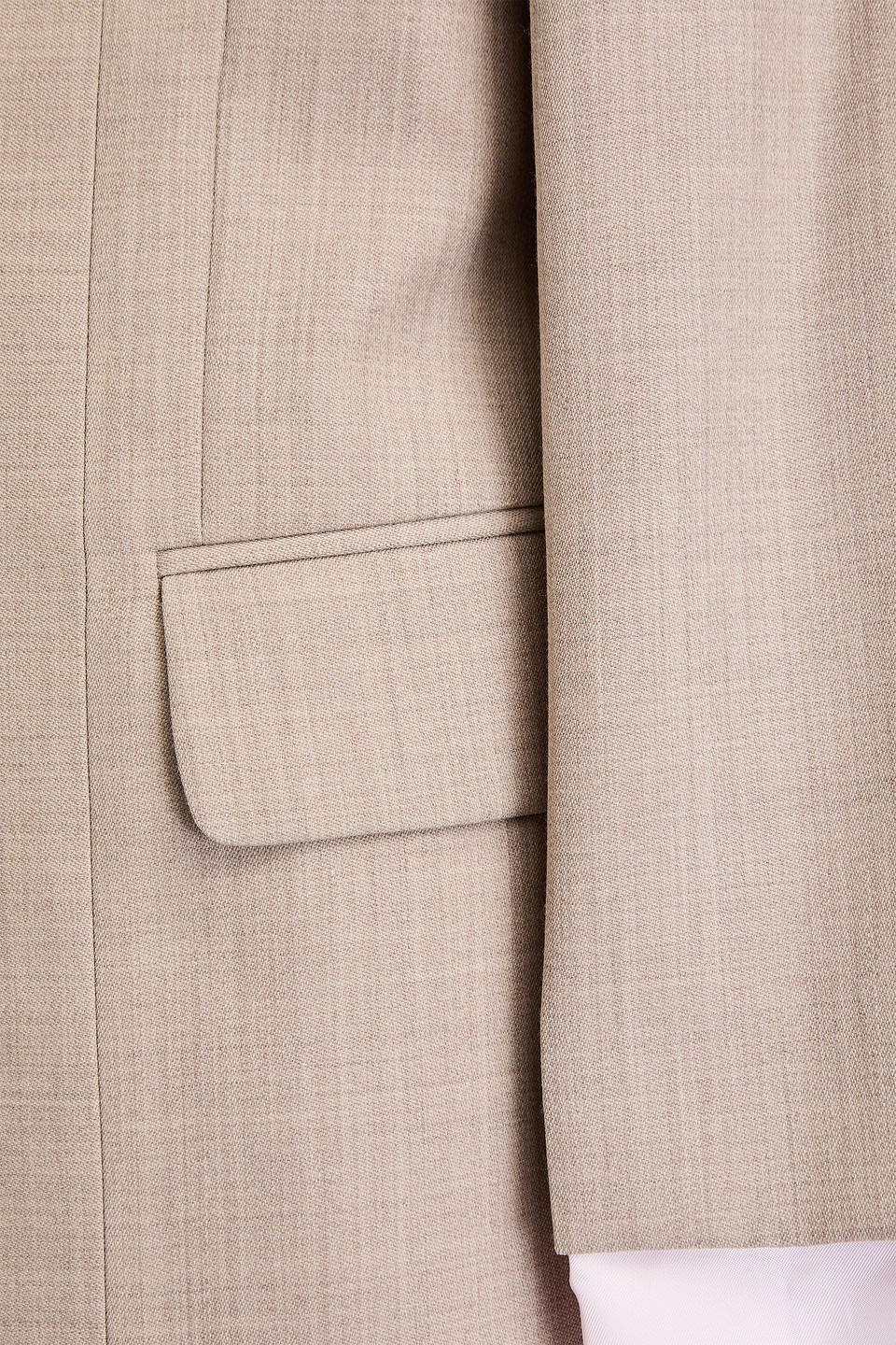 Shop Victoria Beckham Satin-paneled Wool Blazer In Mushroom