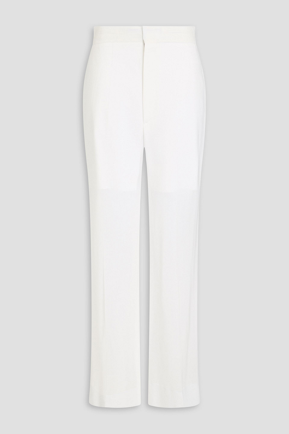 Victoria Beckham Crepe Straight-leg Pants In Weiss