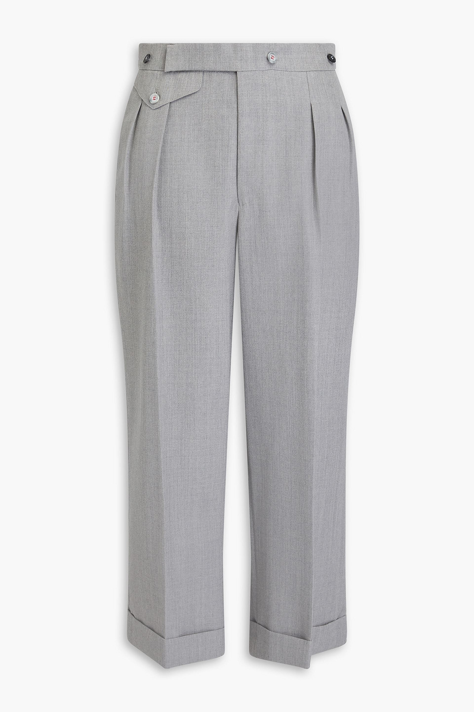 Victoria Beckham Cropped Wool Tapered Pants In Grau