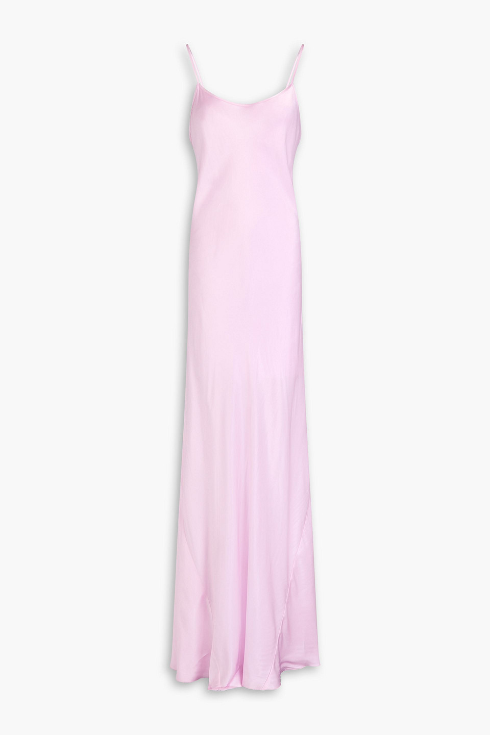 Victoria Beckham Satin Maxi Slip Dress In Baby Pink