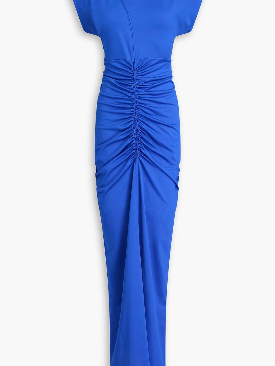 ruched satin-jersey gown