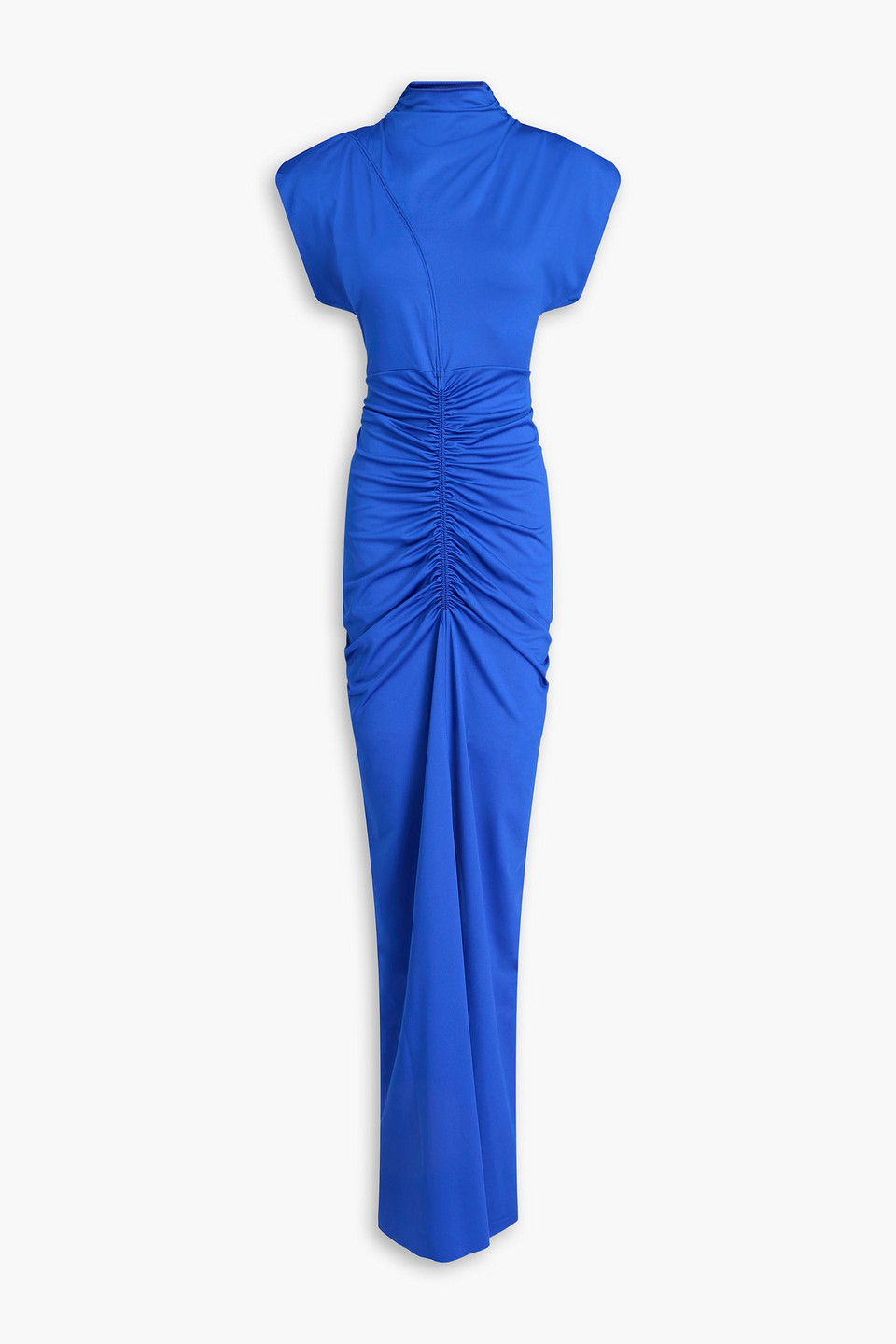 Ruched satin-jersey gown