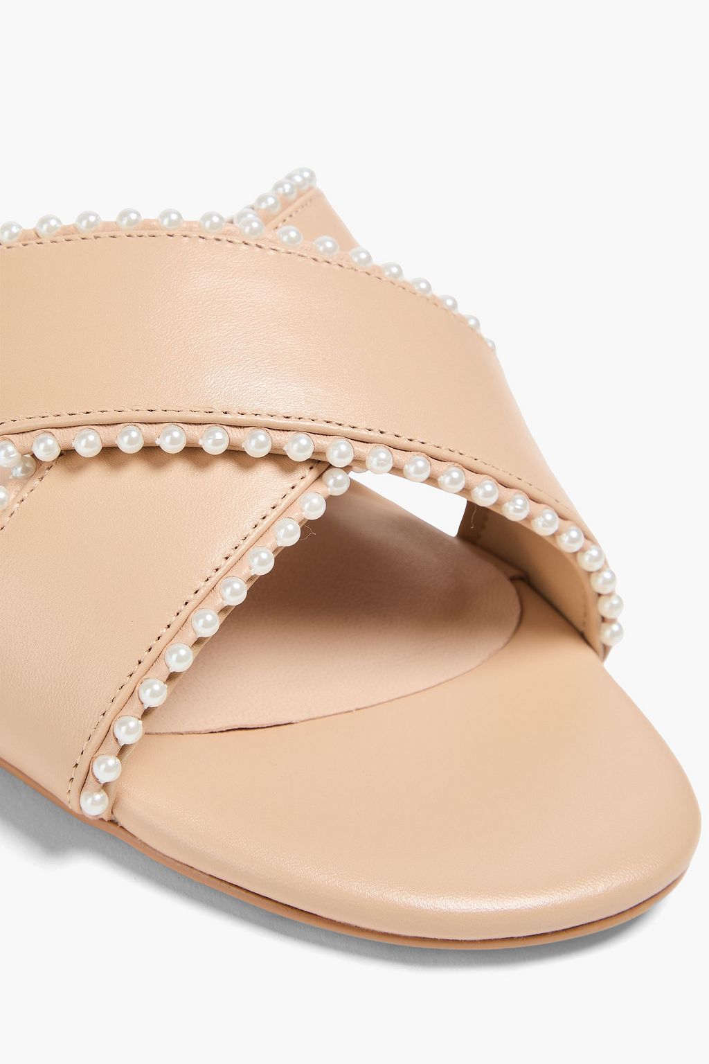 STUART WEITZMAN Roza レザー サンダル フェイクパール付き