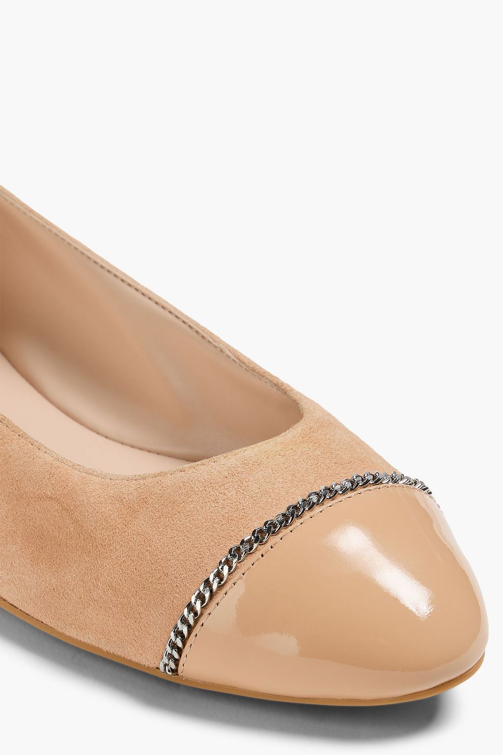 STUART WEITZMAN スエード バレリーナシューズ チェーン付き