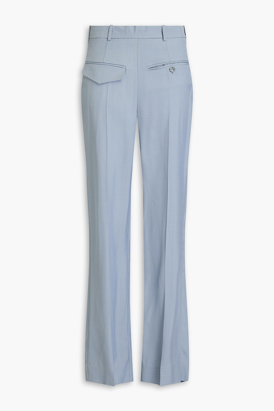 Victoria Beckham Crepe Straight-leg Pants In Sky Blue