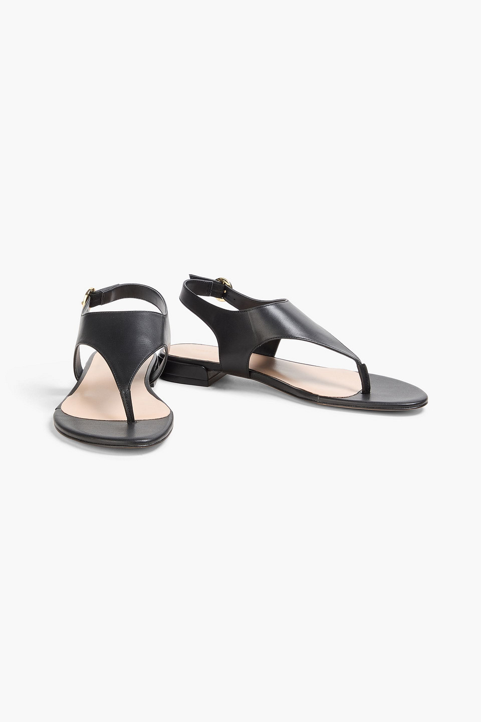 Stuart Weitzman Santorini Leather Slingback Sandals In Black