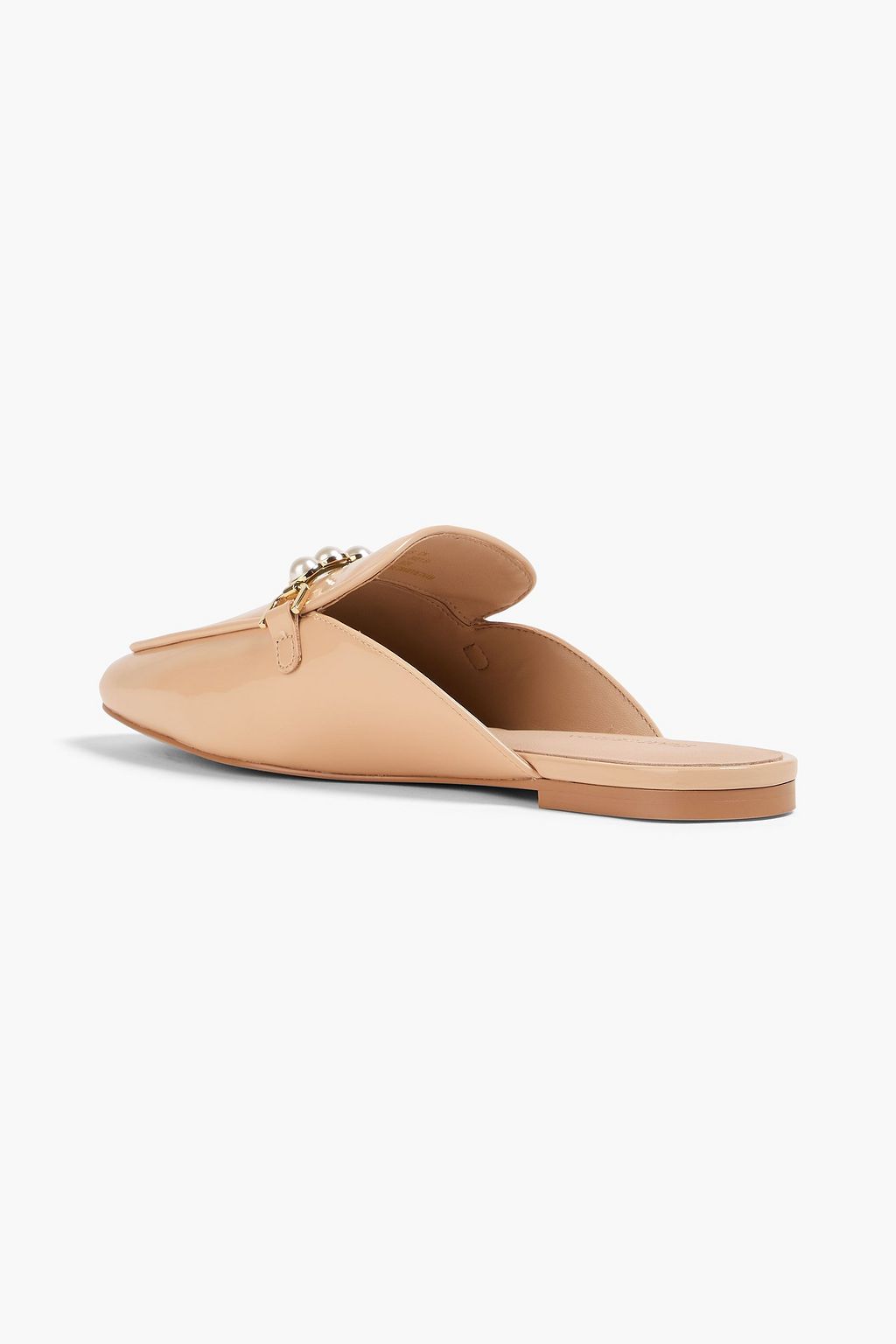 STUART WEITZMAN Perla パテントレザー バックレスシューズ フェイクパール付き