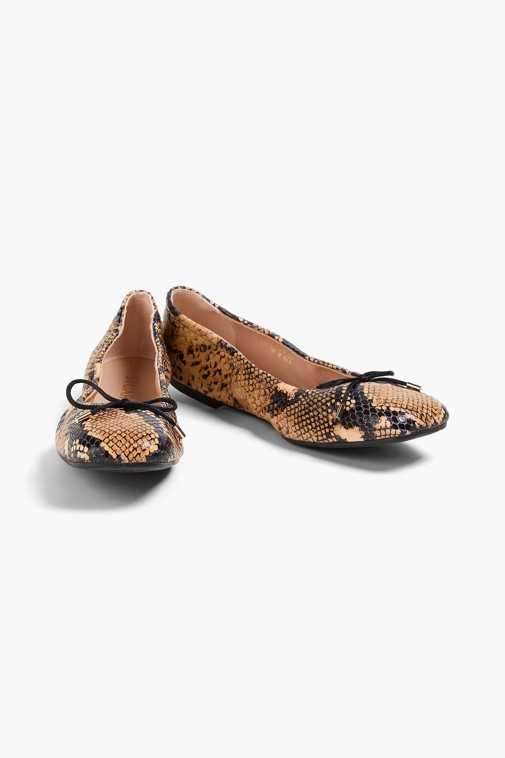 STUART WEITZMAN Bardo snake-effect leather ballets flats