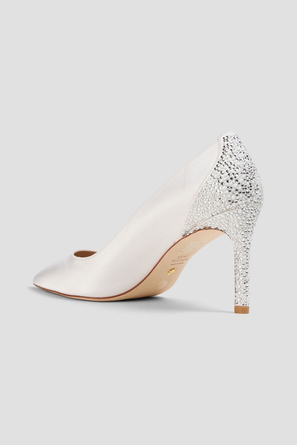 STUART WEITZMAN サテン パンプス クリスタル付き