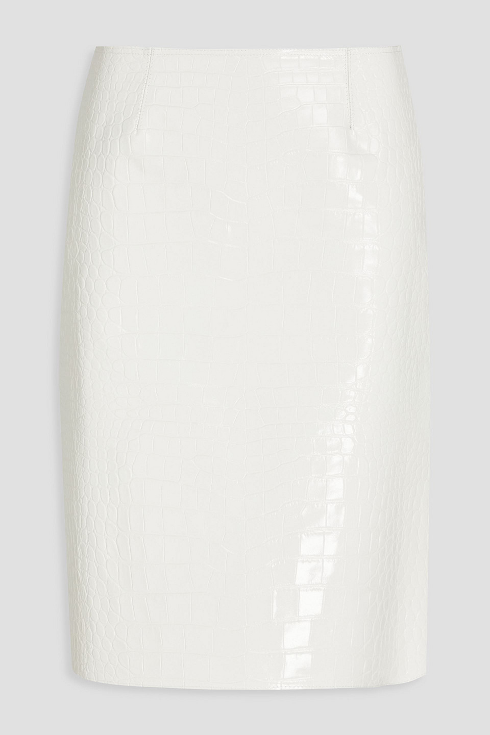 16ARLINGTON GLOSSED CROC-EFFECT LEATHER SKIRT