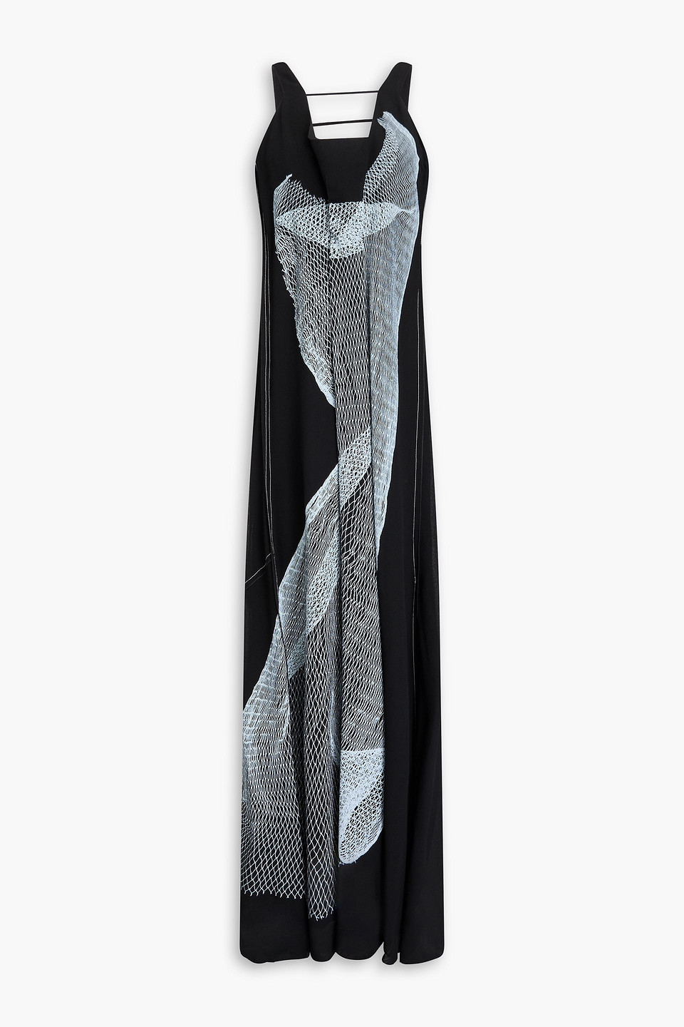 Victoria Beckham Printed Crepe Gown In Schwarz