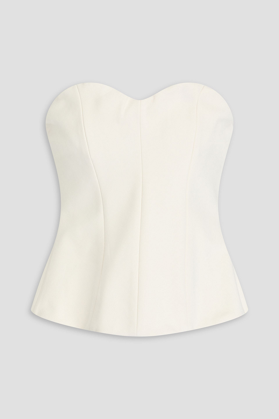 victoria beckham - crepe strapless bustier top - white - uk 6