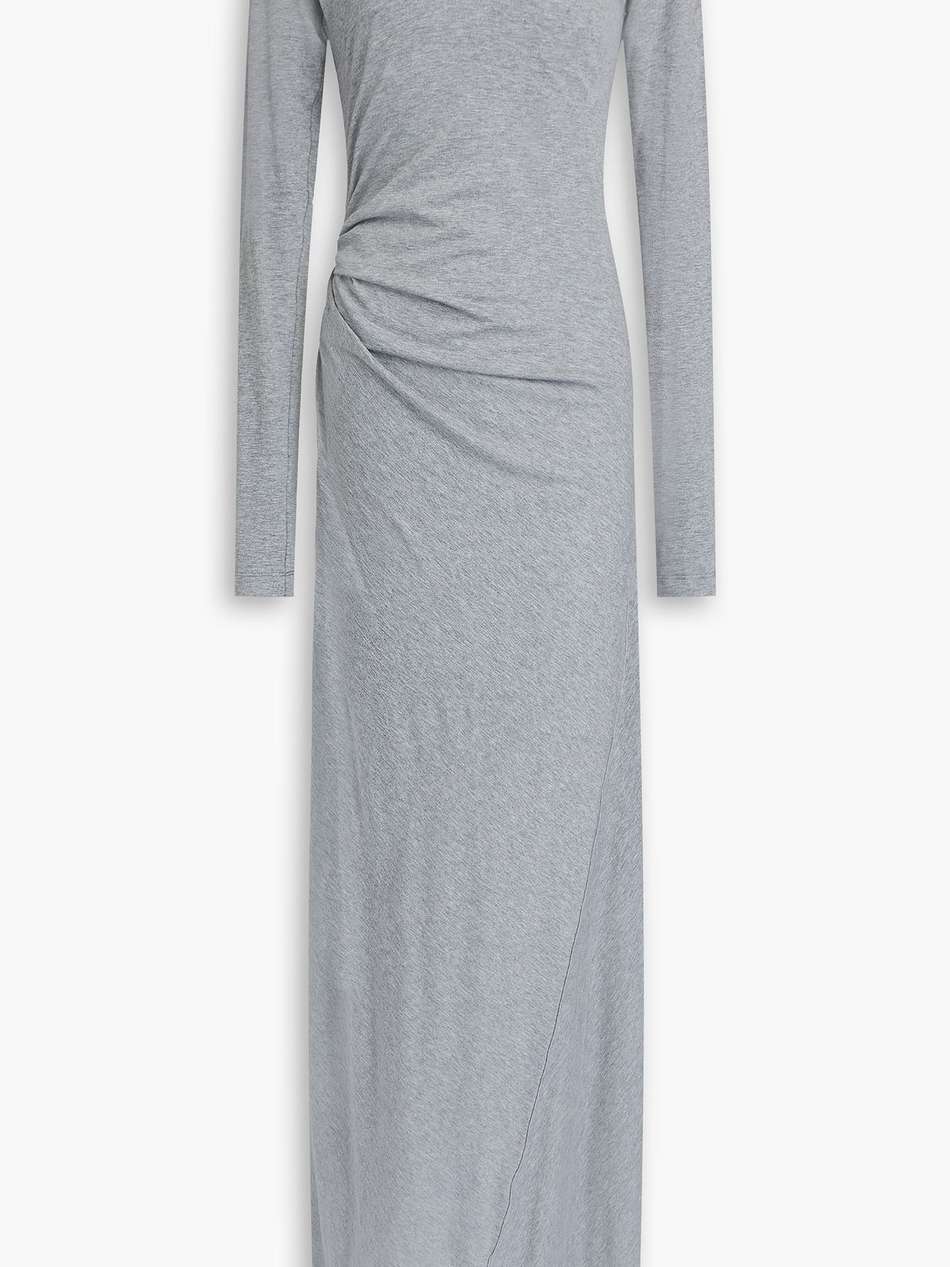 ruched cotton-jersey maxi dress